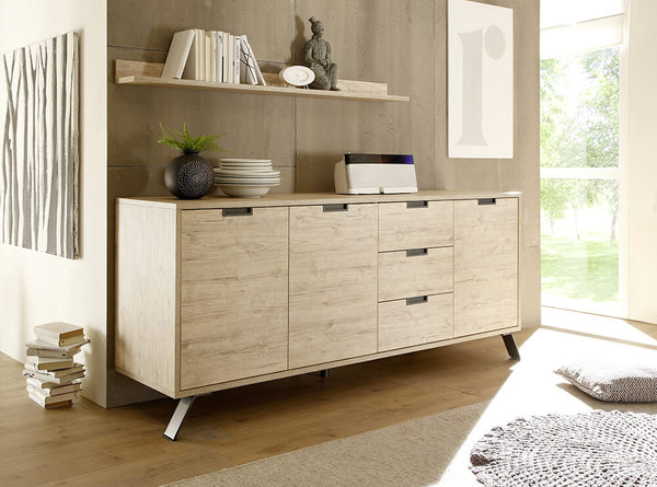 Sideboard Möbel für Wohnzimmer 3 Türen 3 Schubladen 82x207x50cm TFT Palma Quercia Sherwood acquista
