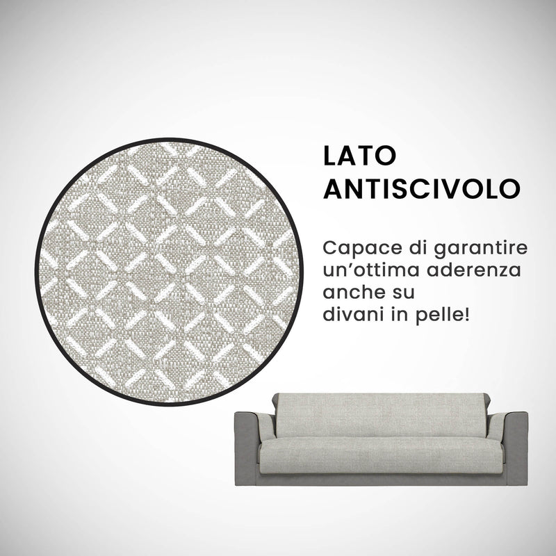 Copridivano con Copri Braccioli in Poliestere Beige Varie Misure