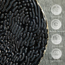Decorazione Murale 3D in Metallo 133x66 cm Wall Art a Cerchi  Blu Nero e Oro