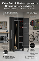 Armadio in Resina 4 Ripiani 65x45x182 cm Keter Detroit Portascope Nero