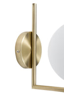 Lampada da Muro Glamy 15x25x22 cm in Ferro e Vetro Bianco e Oro