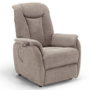 Poltrona Alzapersona Elettrica 2 Motori 76x96x105 cm in Tessuto Boston Fango