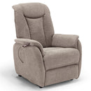 Poltrona Alzapersona Elettrica 2 Motori 76x96x105 cm in Tessuto Boston Fango