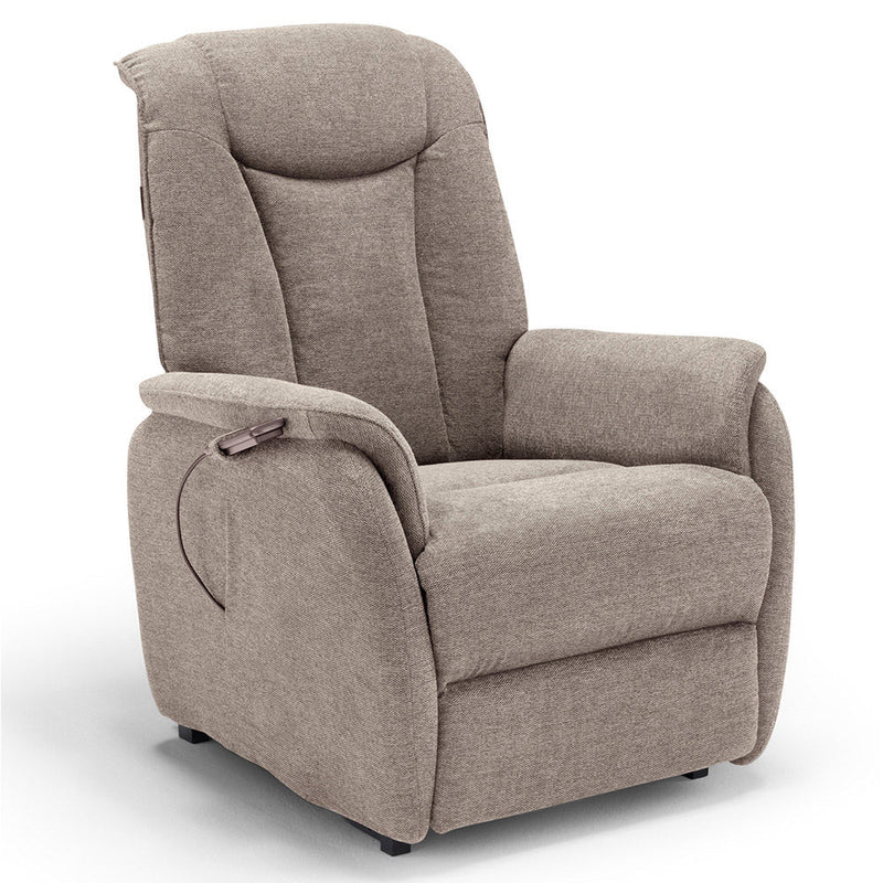 Poltrona Alzapersona Elettrica 2 Motori 76x96x105 cm in Tessuto Boston Fango