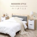 Set 2 Comodini 2 Cassetti 40x40x60 cm in Legno Truciolare Bianco