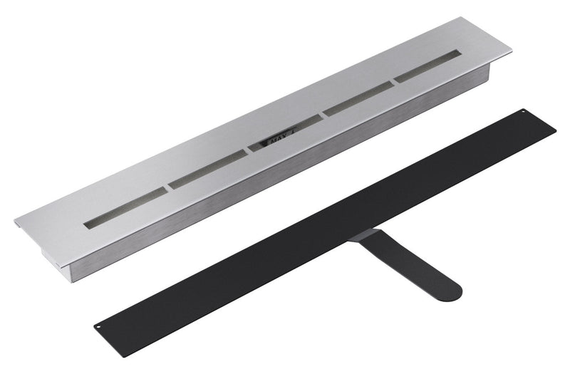 Camino a Bioetanolo da Parete 90x40 cm Flig con Vetro o Senza Vetro Tampa Slim Nero