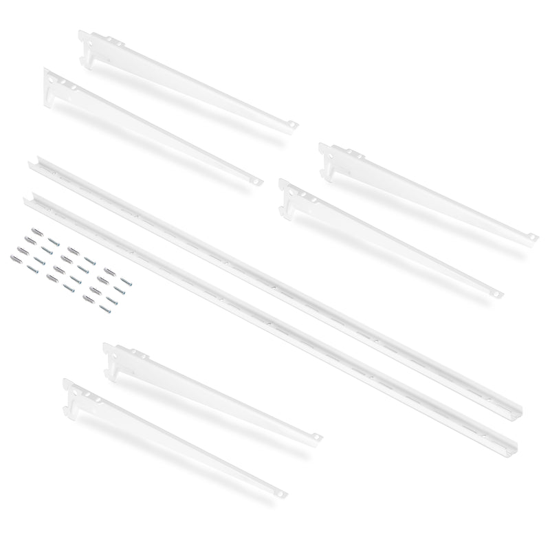 Kit per Fissaggio Mensole 330 mm in Acciaio Emuca Bianco