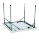 Tavolo Catering Pieghevole 86x86x74 cm cm in Acciaio Bianco