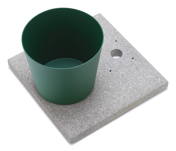 Base con Vaschetta per Fontane con Ghiera Grande 40x40x5 cm in Cemento Belfer 42/BSE/3 Verde sconto