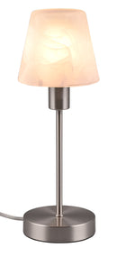 Lampada da Tavolo da Interno Attacco E14 in Metallo Nichel Satinato 