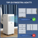 Condizionatore Portatile 3 in 1 con Deumidificatore 29,2x32x71 cm Timer 24 Ore e Telecomando in Plastica ABS Bianco  