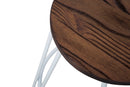 Set 2 Sgabelli Ø39x76 cm Detroit in Legno e Ferro Bianco