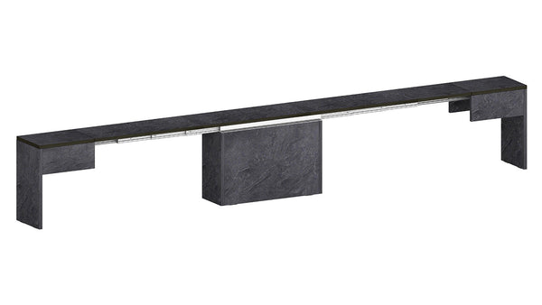 prezzo Set 2 Panche Allungabili 66/290x25x45 cm Pratika Singola A e B Grigio Ardesia