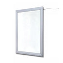 Bacheca con Apertura a Ribalta 70x100 cm in Alluminio Retroilluminata con Led Porta Poster Silver