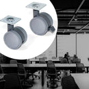 Ruote con Piastra per Montaggio 50 mm Acciaio e Plastica Grigio 4 Pezzi Emuca