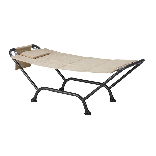 Maldives Wiege Wiege mit Schaukelgestell aus Stahl und beigem PVC prezzo