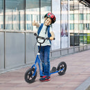 Monopattino per Bambini 5-12 Anni 120x52x80-88 cm Supporta fino a 50 Kg Telaio in Acciaio Blu  
