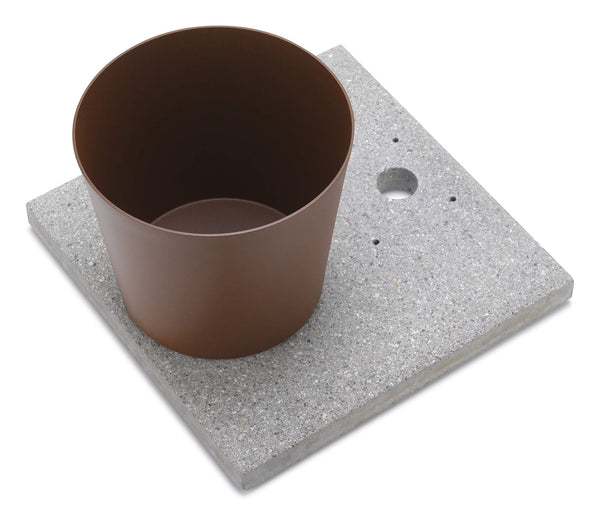 sconto Base con Vaschetta per Fontane con Ghiera Grande 40x40x5 cm in Cemento Belfer 42/BSE/3 Ruggine
