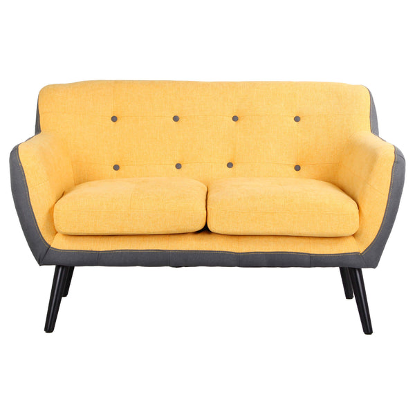 sconto 2-Sitzer-Sofa 130 x 80 x 68 cm in ockerfarbenem Stoff
