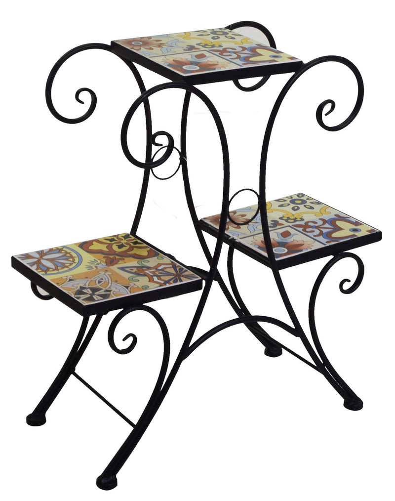 Portavaso 3 Ripiani in Metallo Tropea Nero