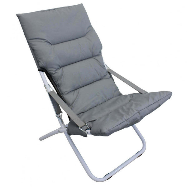 Canapone Liegestuhl 65x80x38/96 h cm in stahlgrauem Oxford-Stoff acquista