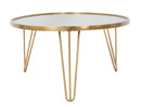 Tavolo da Caffé Mirror 160x76x40,5 cm in Ferro MDF e Specchio Oro