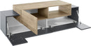 Mobile Tv 3 Ante e Ripiano a Giorno 160x45x51,5 cm Coro Grigio Antracite Opaco/Rovere Wotan  