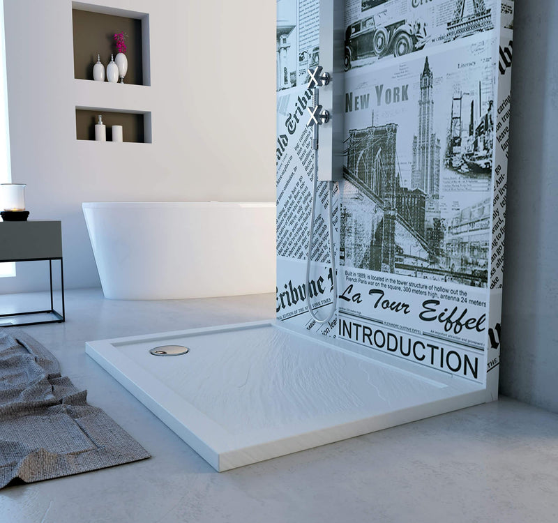 Piatto Doccia in Acrilico Fosterberg Floret 2 Bianco Varie Misure