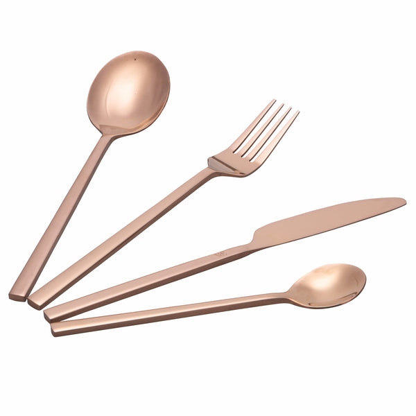 Service-Set Besteck 24-teilig Kupfer mit poliertem Finish in Stahl Villa d'Este Home Tivoli Stylo online