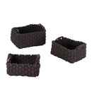 Set 3 Ceste in tessuto crema blu rettangolare 