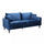 Chandler 3-Sitzer-Sofa 196 x 81 x 89 h cm in blauem Samt