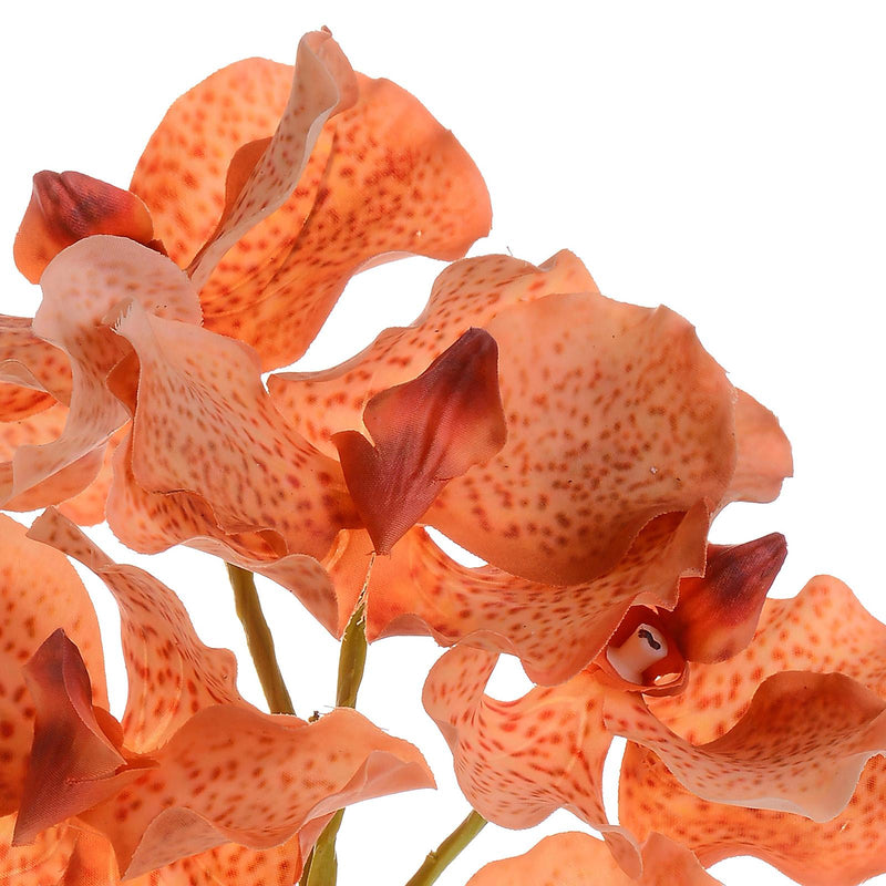 Set 3 Orchidea Artificiali Vanda Altezza 62 cm Arancio