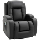 Poltrona Relax Massaggiante 85x94x104 cm Reclinabile in Similpelle Nero