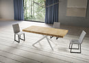  Tavolo Allungabile 180-440x90x74 cm Niket Quercia Natura Gambe Bianche