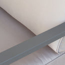 Set Salotto da Giardino Divano 2 Poltrone e Tavolino con Cuscini in Alluminio Taupe