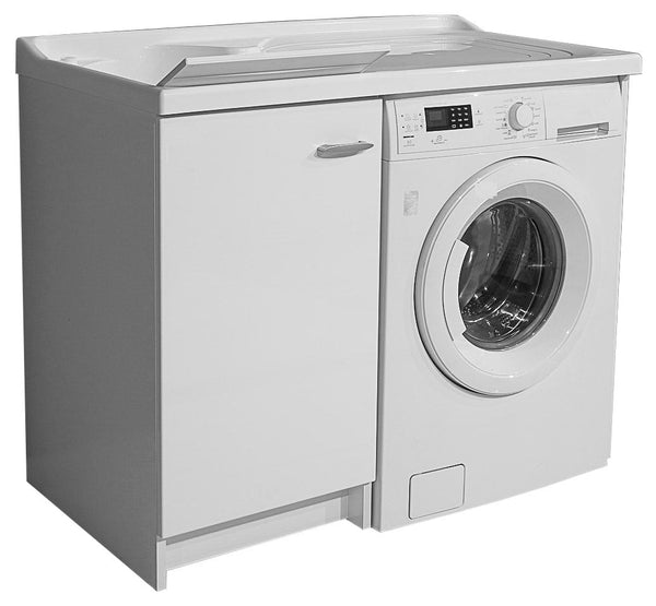 Waschbecken- und Waschmaschinenabdeckung 109x60x89cm Thermoplastplatte Montegrappa Marella Weiß Links prezzo