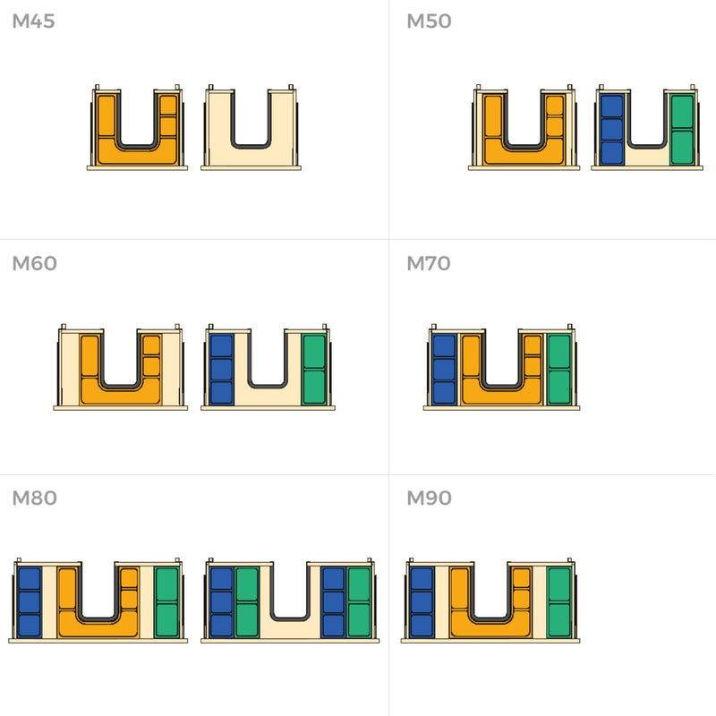 Set Organizer per Cassetti da Bagno Laterali in Plastica Emuca Tidy Grigio Pietra