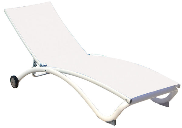 sconto Gartenliege mit Aluminiumrädern Vorghini Ecru