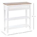 Tavolo Consolle per Ingresso 75,6x27,5x80,5 cm  Bianco