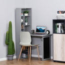 Libreria con Scrivania a Scomparsa Salvaspazio 98x51x153 cm in MDF Grigio 