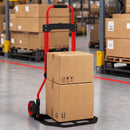 Carrello Portapacchi 38,5x40x102 cm con Maniglia Telescopica Portata 60 kg e Telaio in Acciaio Rosso      