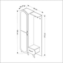 Mobile ingresso Kerry noce anta a specchio e cassetto