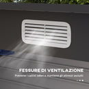 Capanno Porta Attrezzi con Ripiani Regolabili e Chiavistello 249x121x183 cm in Acciaio Zincato Grigio
