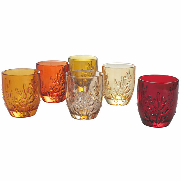 Set mit 6 Wassergläsern aus Glas 340 ml Villa d'Este Home Tivoli Coral Sunset acquista