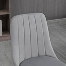 Set 4 Sedie Imbottite 47x55x86 cm in Poliestere e Acciaio Grigio