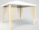 Gazebo da Giardino in Legno 3x3m con Copertura in PVC Taini Calice Pocket Bianco