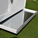 Pollaio da Giardino con Corsa e Tetto Impermeabile Grigio e Bianco 166x121.5x112 cm 