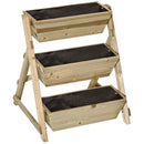 Fioriera 3 Livelli da Esterno 71x61x77 cm in Legno di Abete Naturale