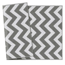 Tappeto da Esterno Reversibile 121x182 cm con Fantasia Geometrica Grigio e Bianco   