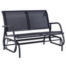 Panchina Dondolo da Giardino 2 Posti in Metallo Grigio 123x70x87 cm 